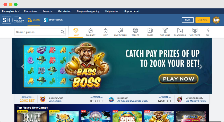 PlaySugarHouse online casino PA website